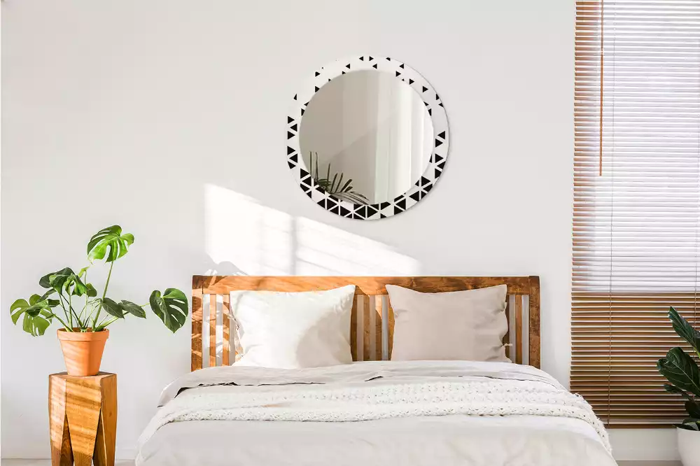 Kerek tükör fali dísz Geometriai absztrakció