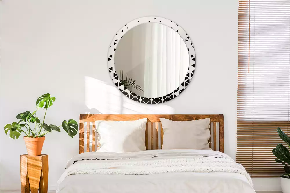 Kerek tükör fali dísz Geometriai absztrakció