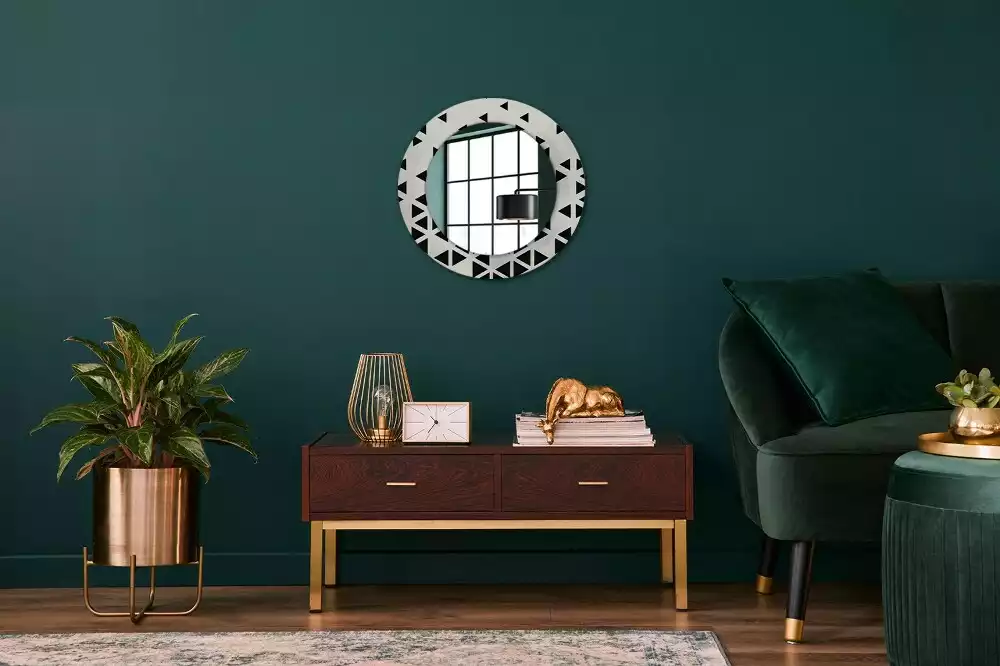 Kerek tükör fali dísz Geometriai absztrakció