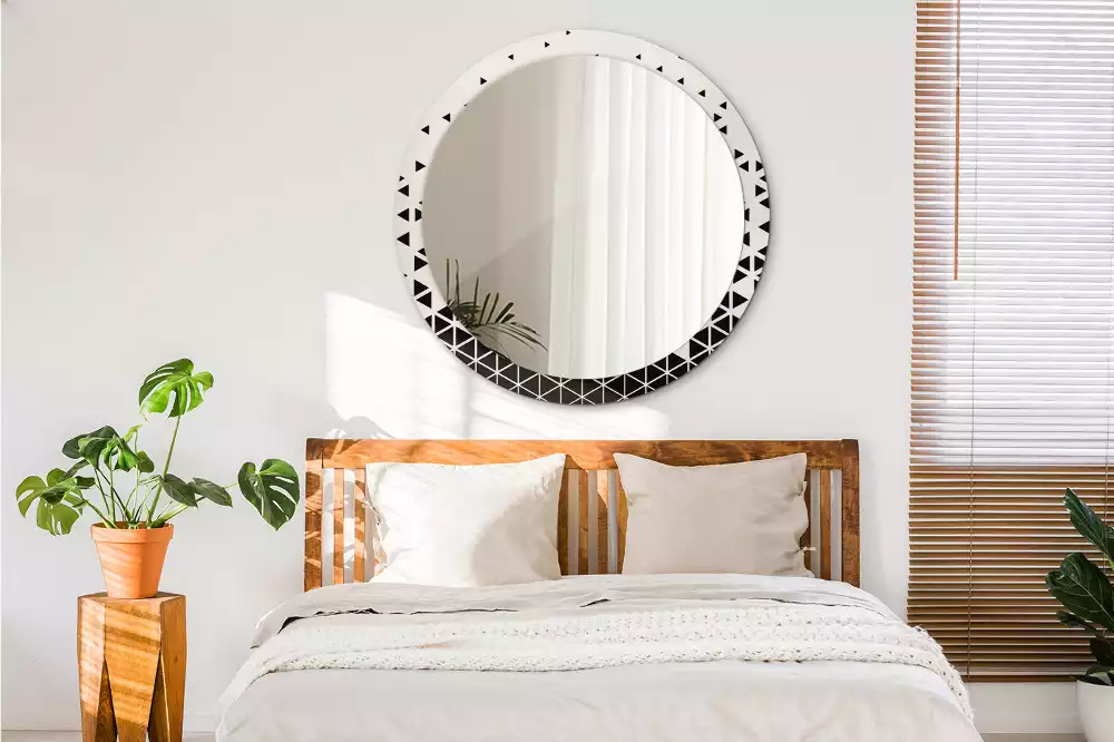 Kerek tükör fali dísz Geometriai absztrakció