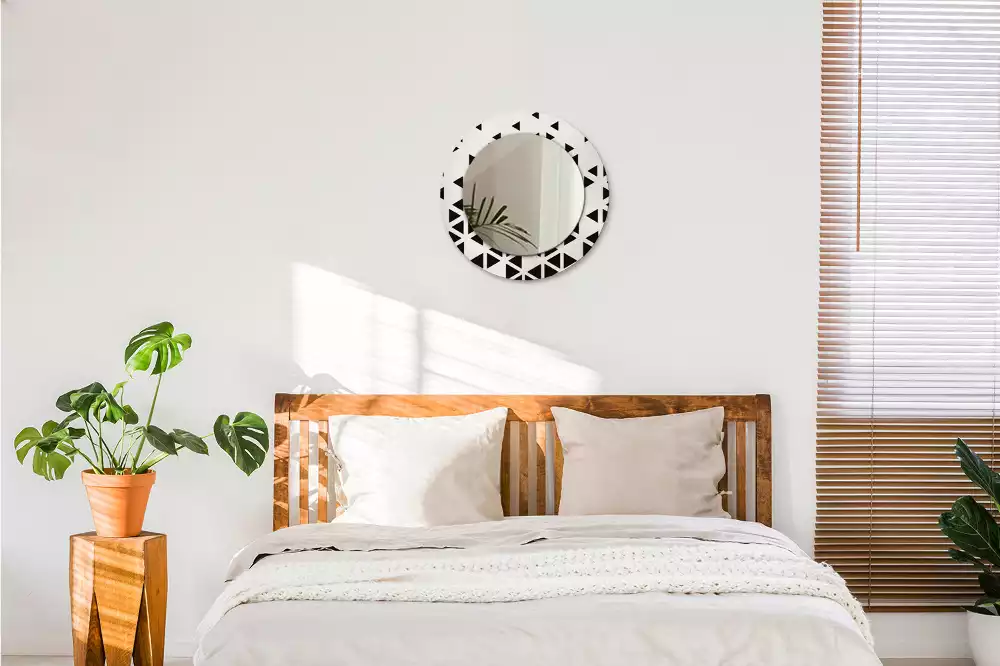 Kerek tükör fali dísz Geometriai absztrakció