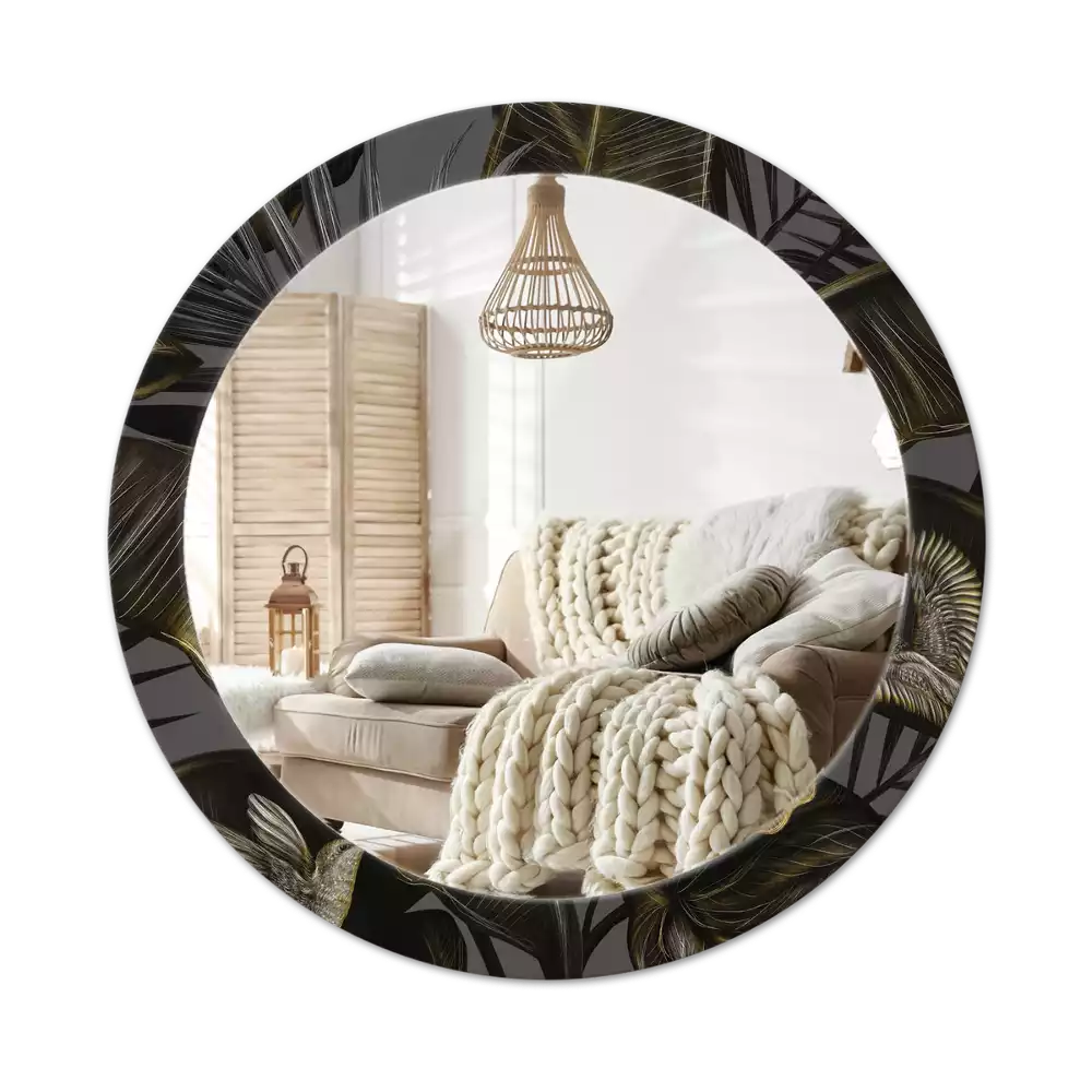 Kerek tükör fali dísz Hibiszkusz virágok