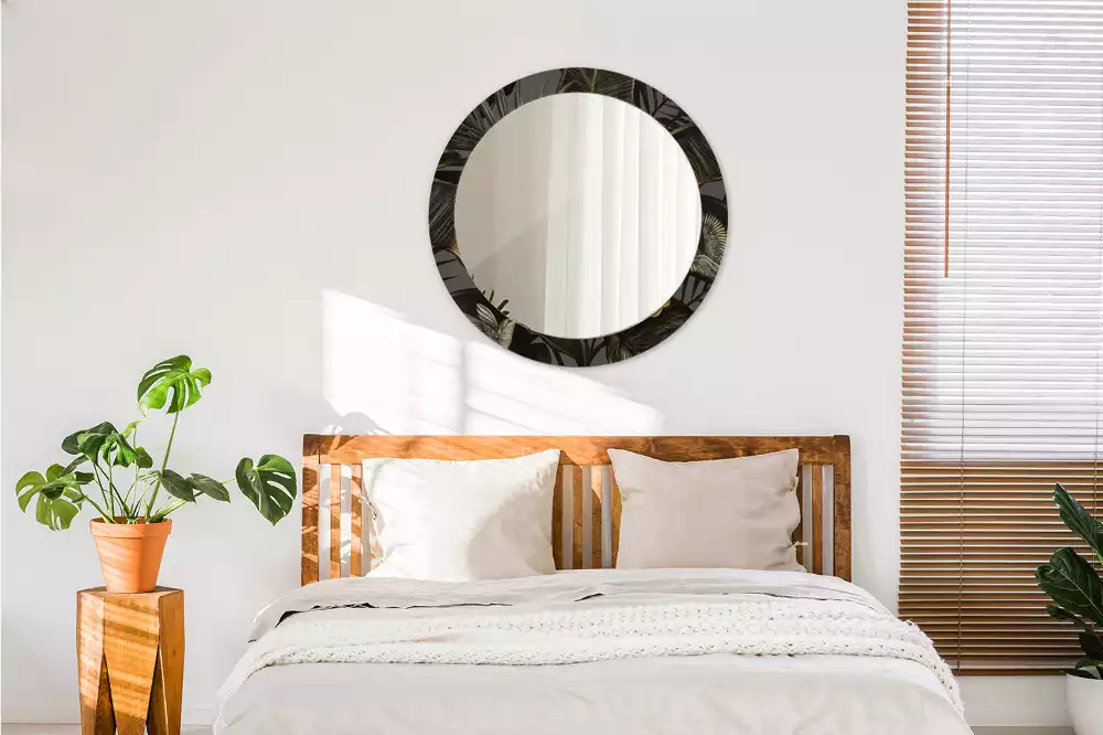 Kerek tükör fali dísz Hibiszkusz virágok