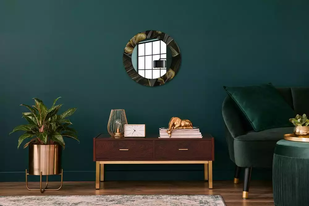 Kerek tükör fali dísz Hibiszkusz virágok