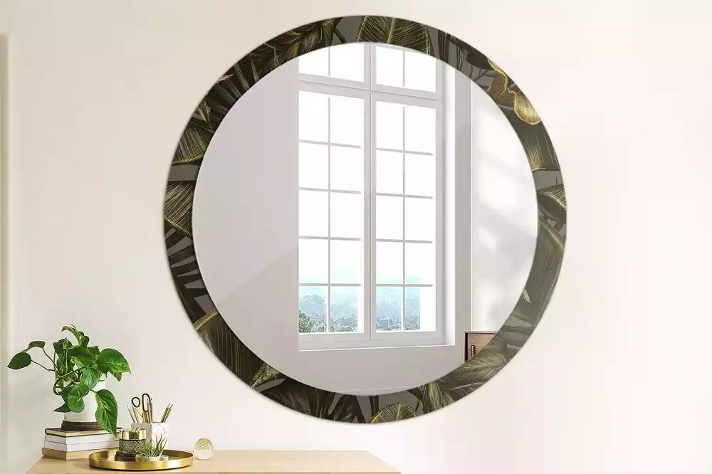 Kerek tükör fali dísz Hibiszkusz virágok