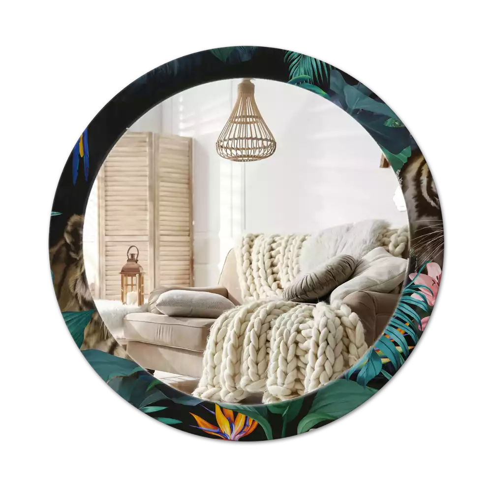 Kerek tükör fali dísz Vintage dzsungel