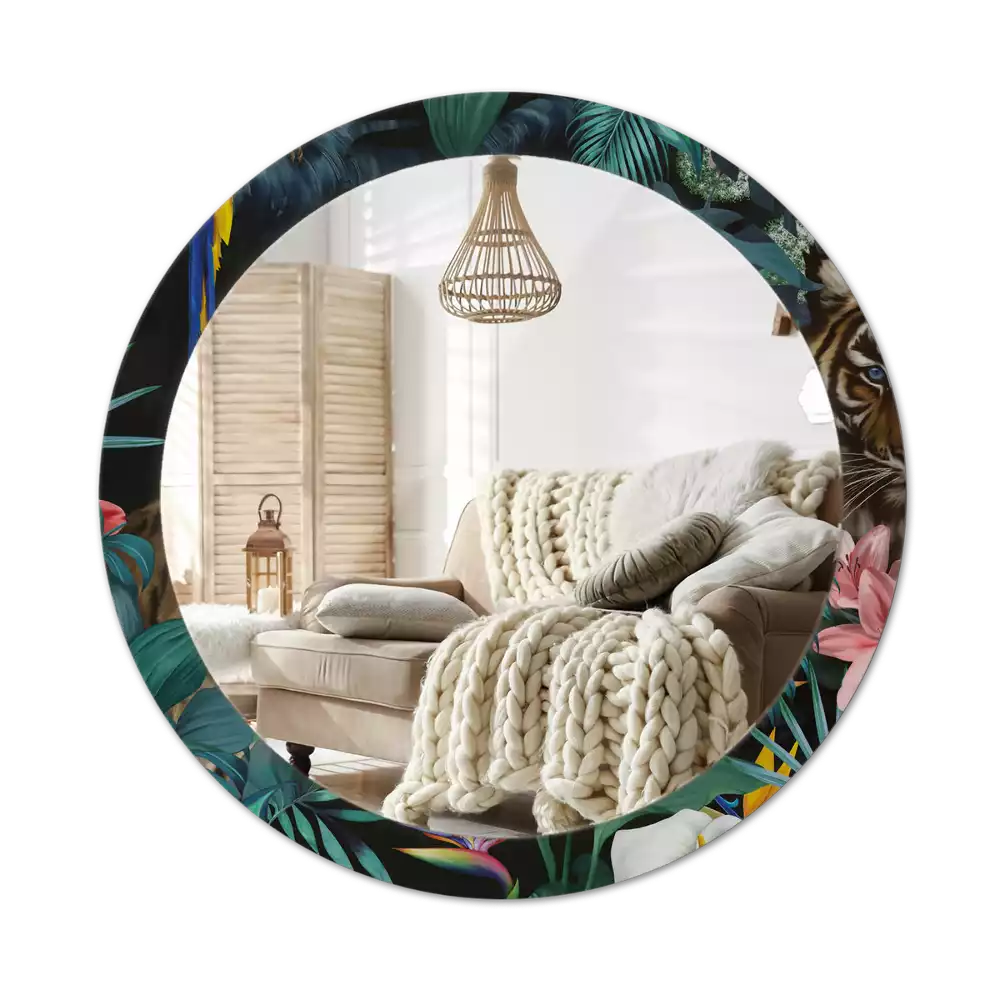 Kerek tükör fali dísz Vintage dzsungel