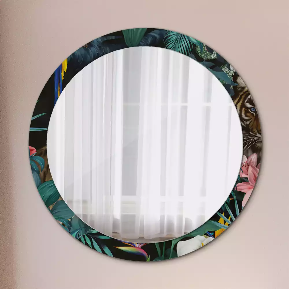 Kerek tükör fali dísz Vintage dzsungel