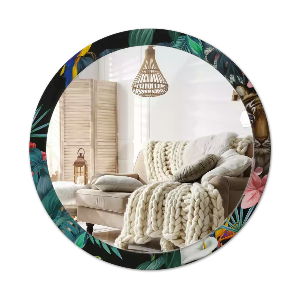 Kerek tükör fali dísz Vintage dzsungel