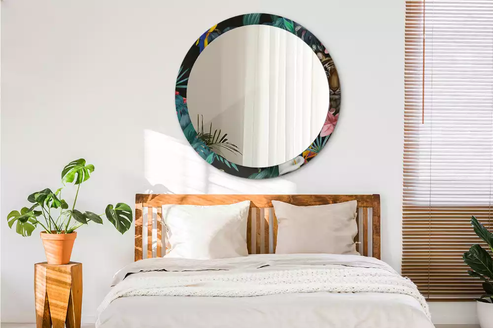 Kerek tükör fali dísz Vintage dzsungel