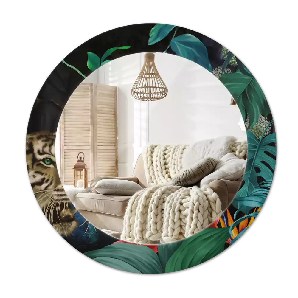 Kerek tükör fali dísz Vintage dzsungel