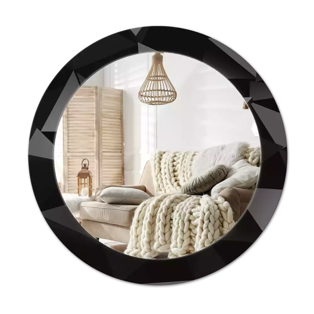 Kerek tükör fali dísz Absztrakt fekete