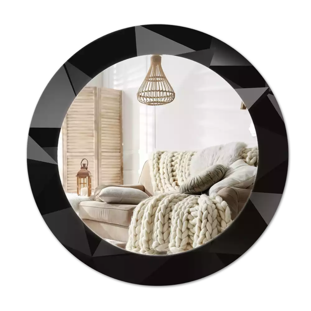 Kerek tükör fali dísz Absztrakt fekete