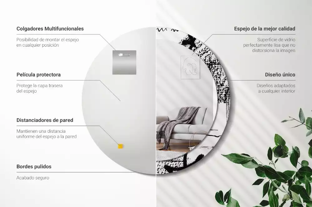 Kerek tükör fali dísz Graffiti minta