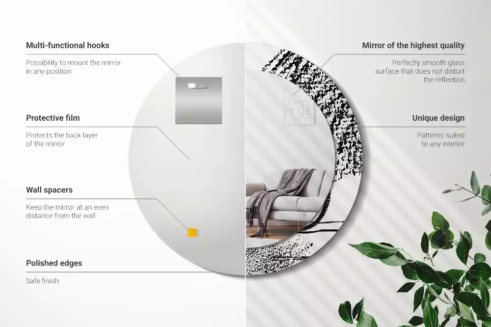 Kerek tükör fali dísz Graffiti minta