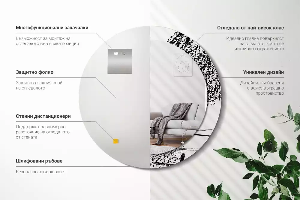 Kerek tükör fali dísz Graffiti minta