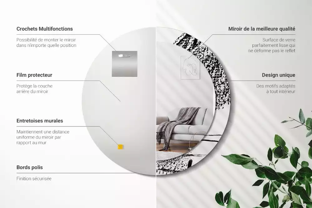 Kerek tükör fali dísz Graffiti minta