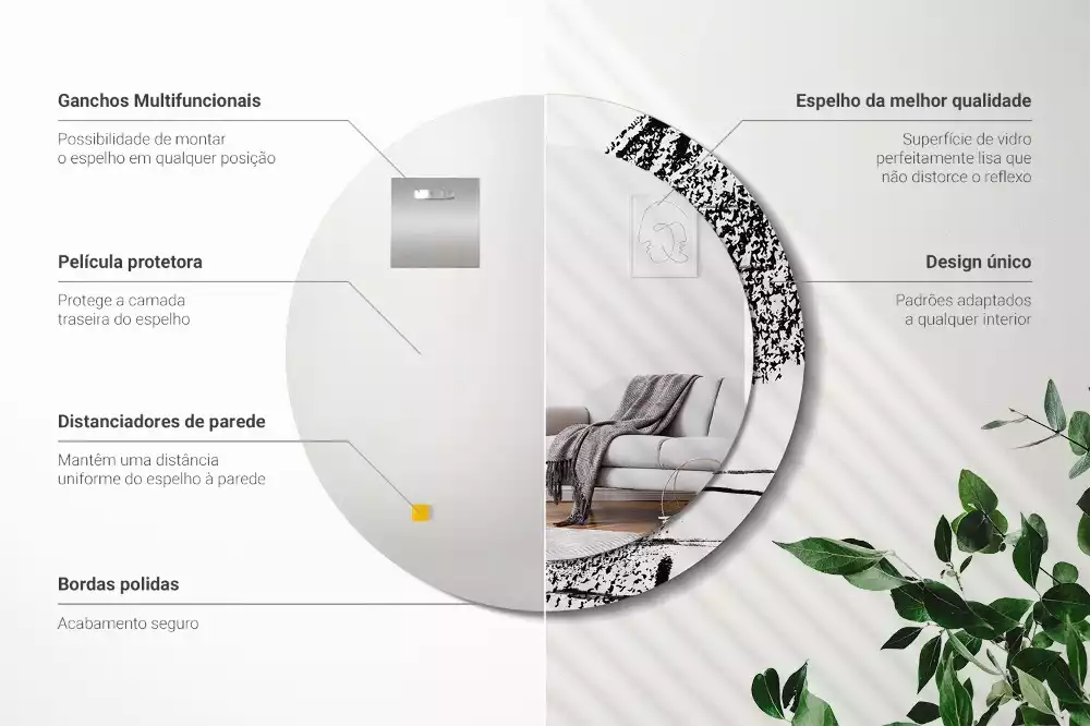 Kerek tükör fali dísz Graffiti minta