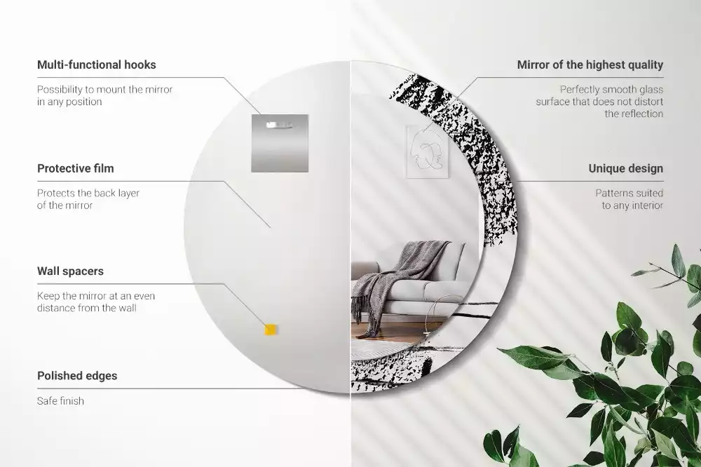 Kerek tükör fali dísz Graffiti minta