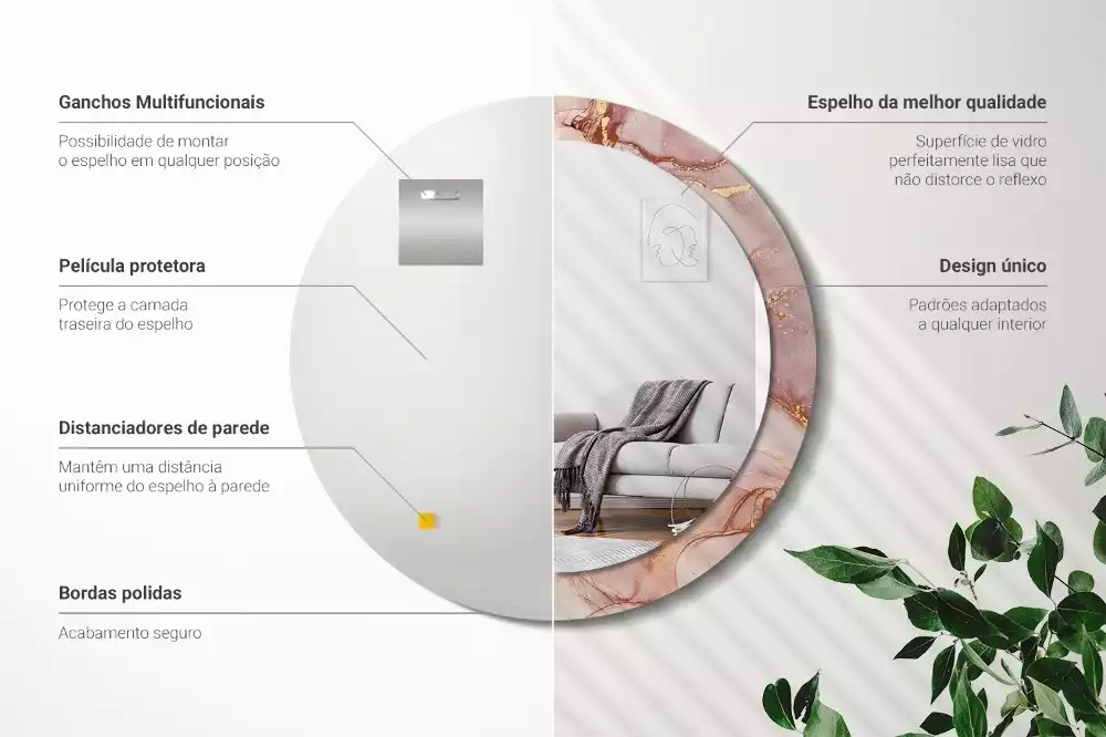 Kerek tükör fali dísz Absztrakt folyadék