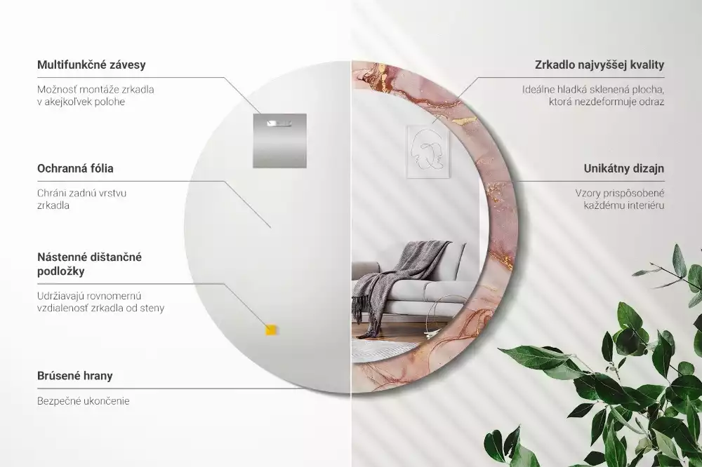 Kerek tükör fali dísz Absztrakt folyadék