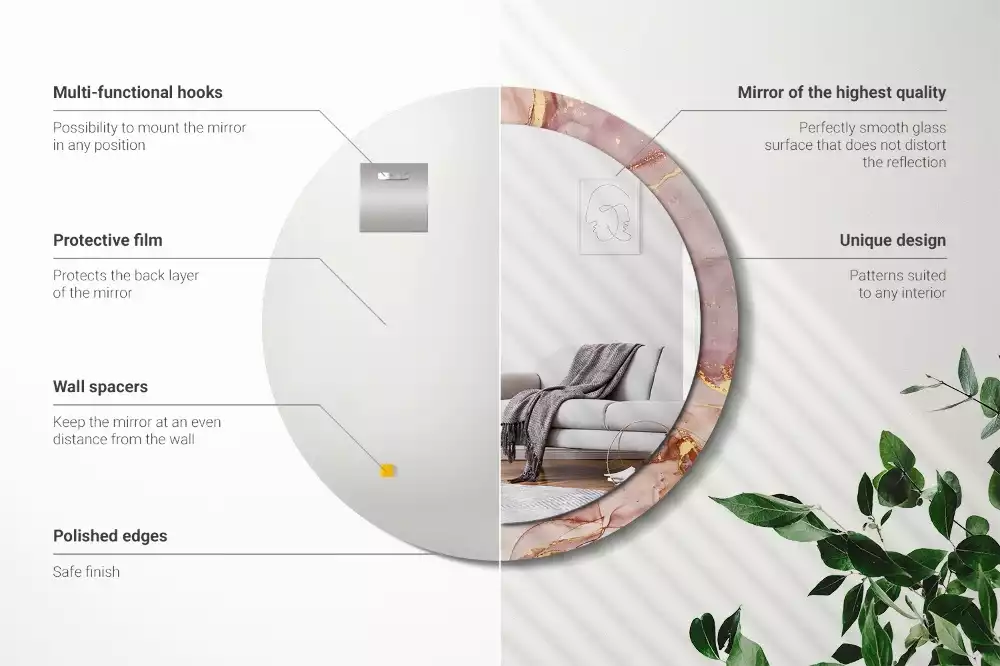 Kerek tükör fali dísz Absztrakt folyadék