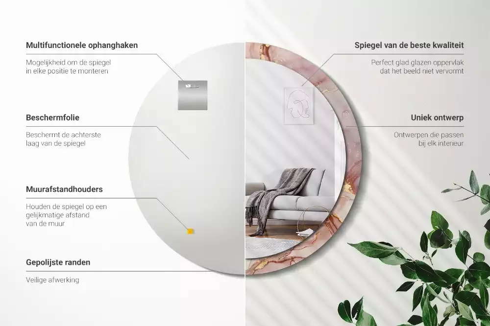 Kerek tükör fali dísz Absztrakt folyadék