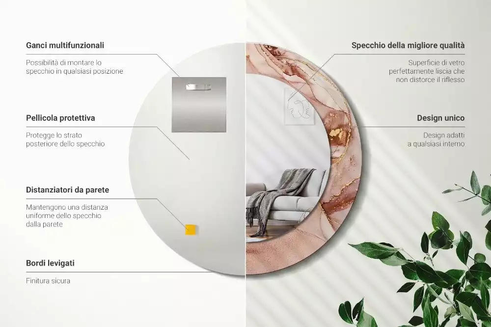 Kerek tükör fali dísz Absztrakt folyadék