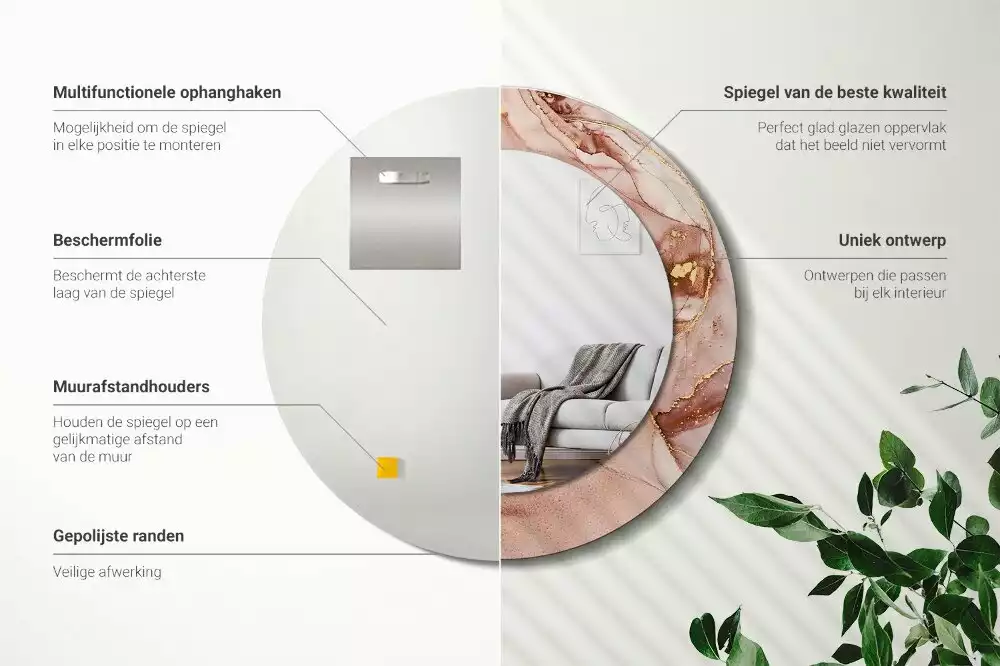 Kerek tükör fali dísz Absztrakt folyadék