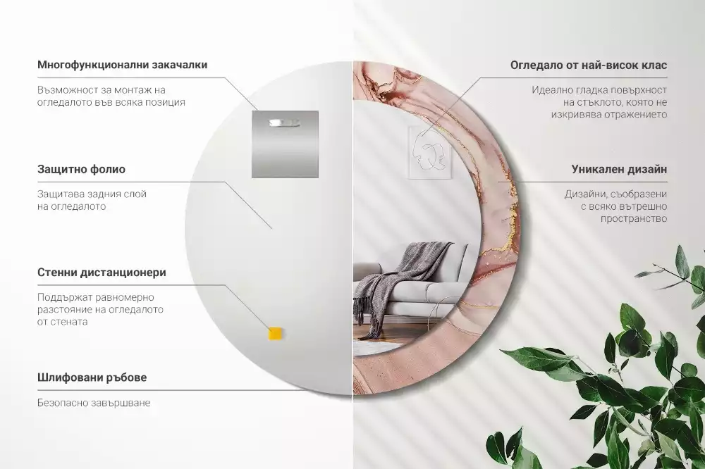 Kerek tükör fali dísz Absztrakt folyadék