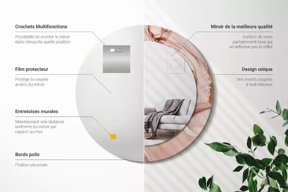 Kerek tükör fali dísz Absztrakt folyadék