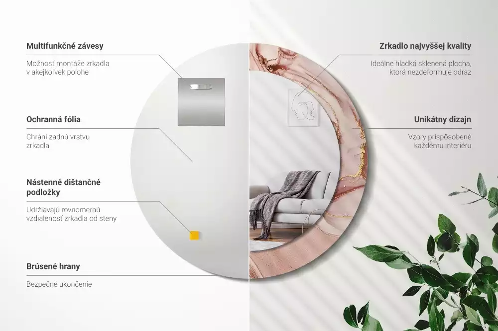 Kerek tükör fali dísz Absztrakt folyadék