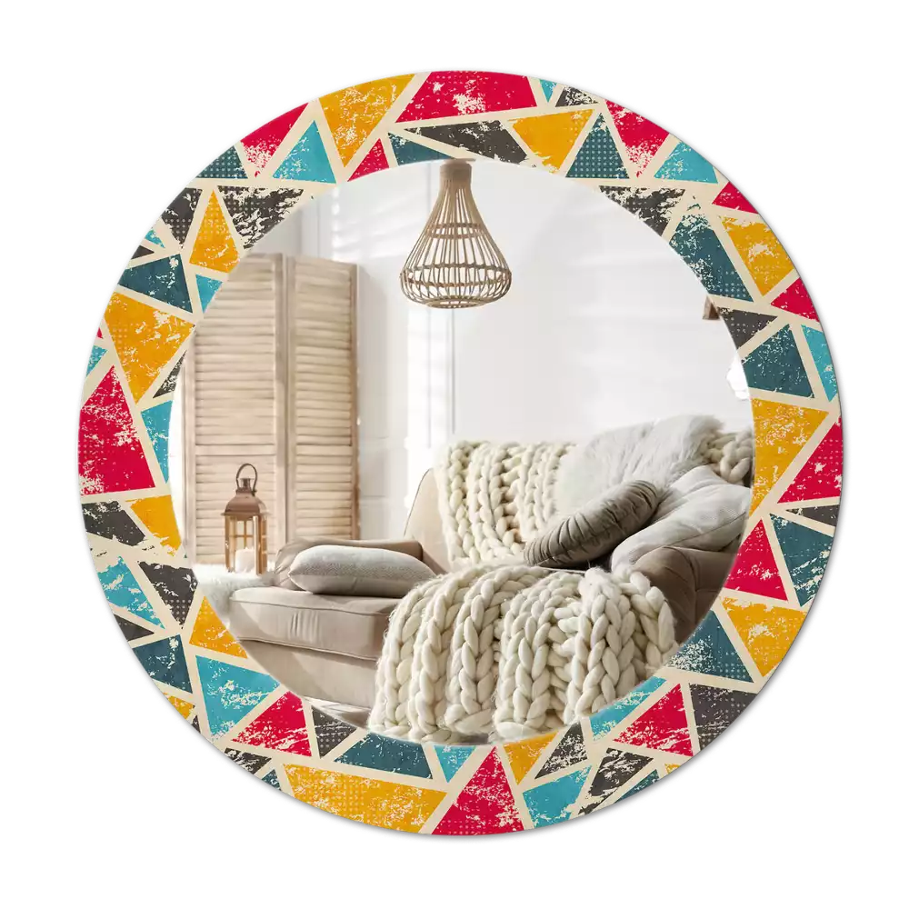 Kerek tükör fali dísz Retro kompozíció