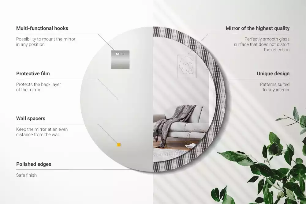 Kerek tükör fali dísz Geometrikus pontminta