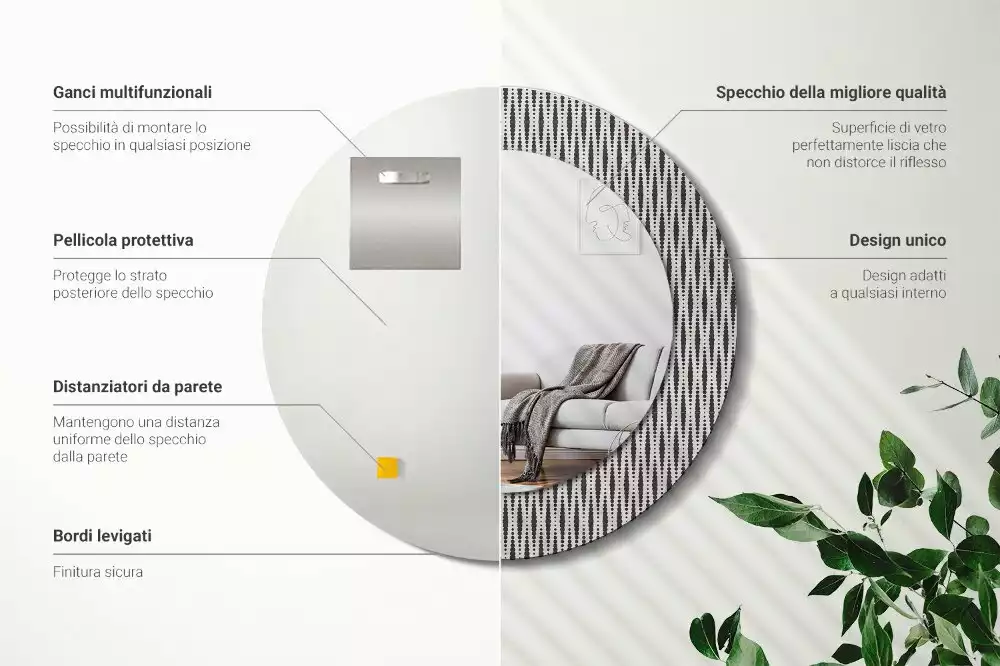 Kerek tükör fali dísz Geometrikus pontminta