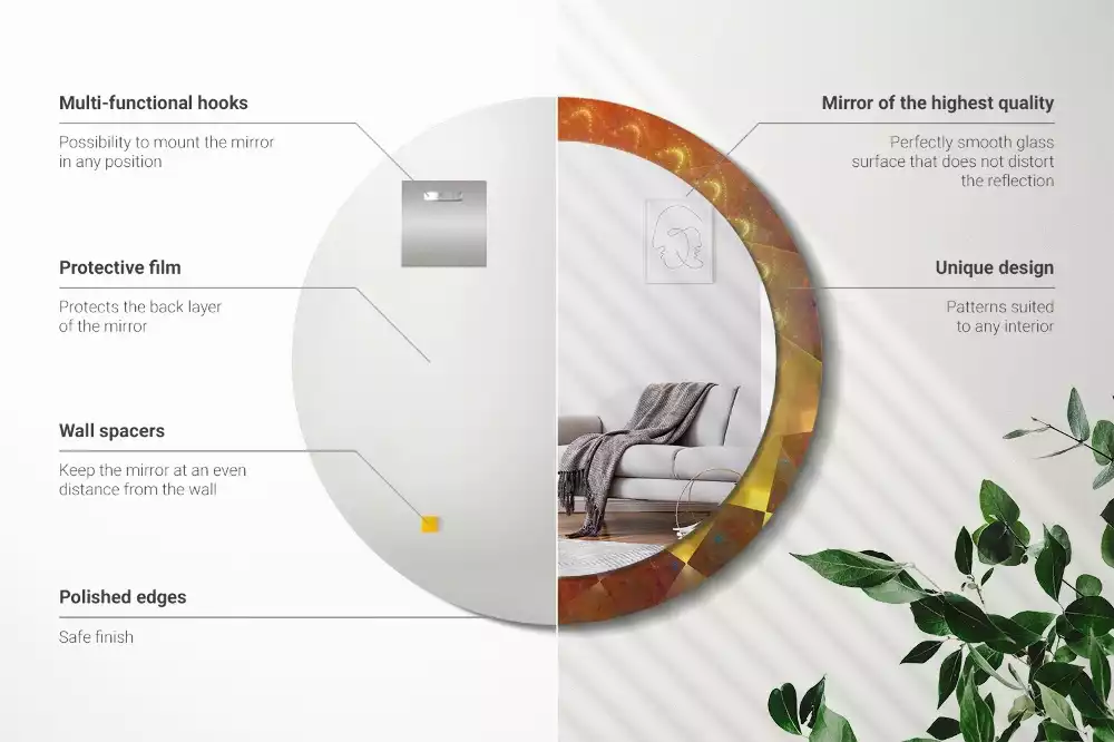 Kerek tükör fali dísz Spirális absztrakció