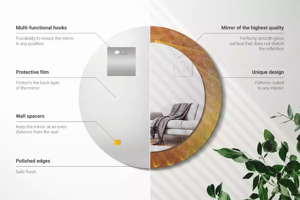 Kerek tükör fali dísz Spirális absztrakció