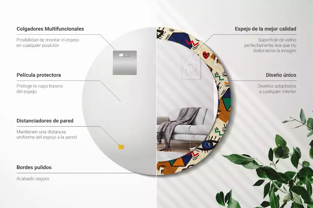 Kerek tükör fali dísz Pop art stílus