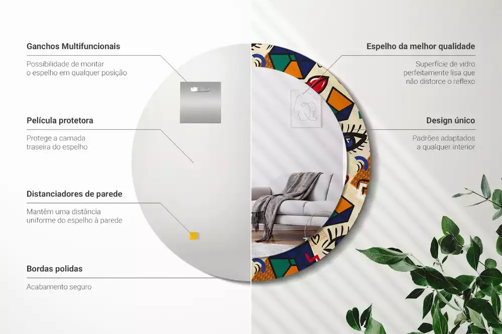 Kerek tükör fali dísz Pop art stílus