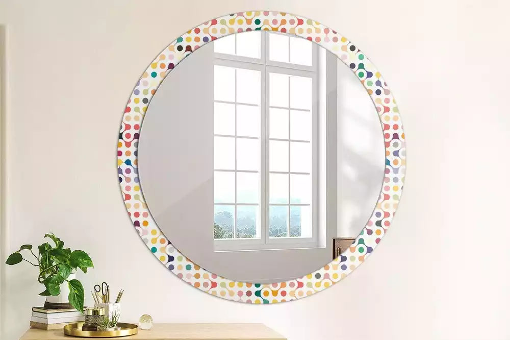 Kerek tükör fali dísz Pop art pöttyök