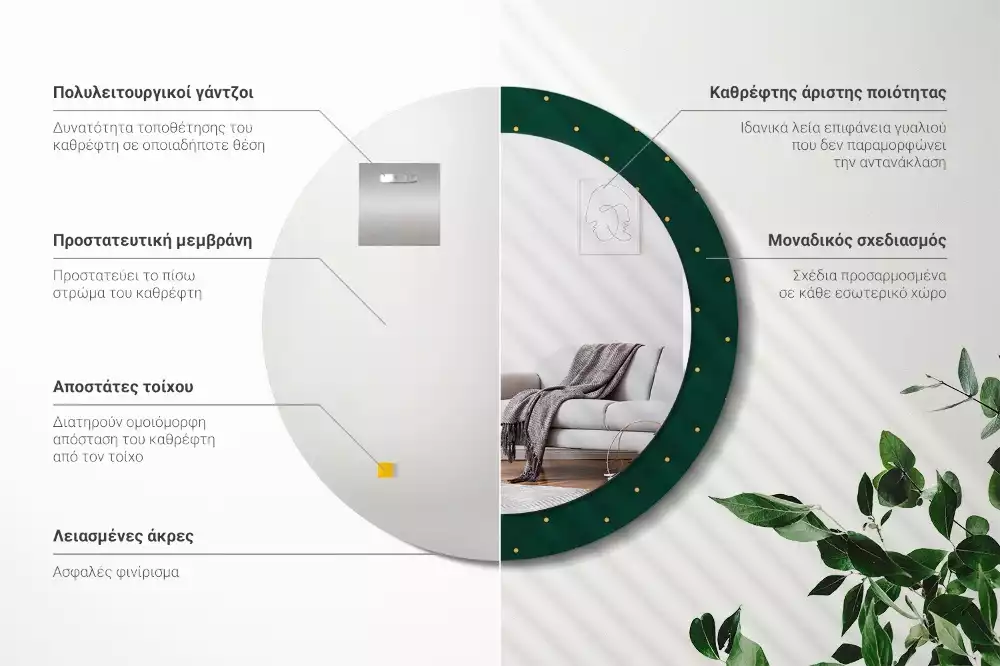 Kerek tükör fali dísz Steppelt minta