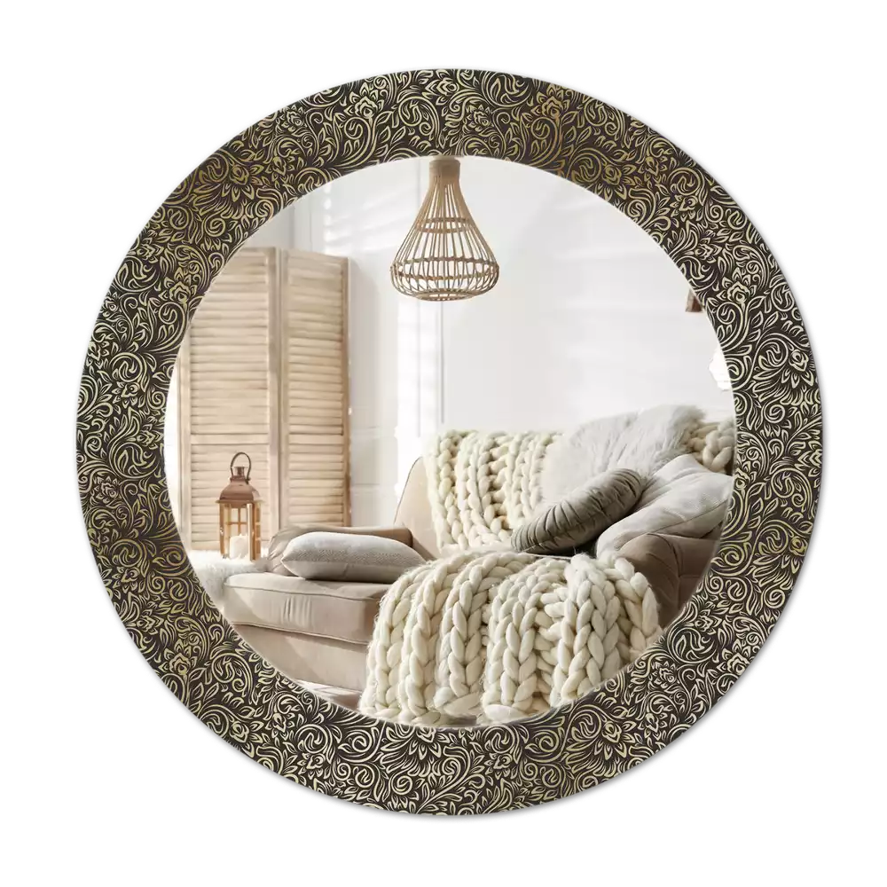 Kerek tükör fali dísz Virág dísz