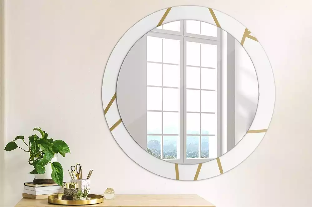 Kerek tükör fali dísz Lineáris kompozíció