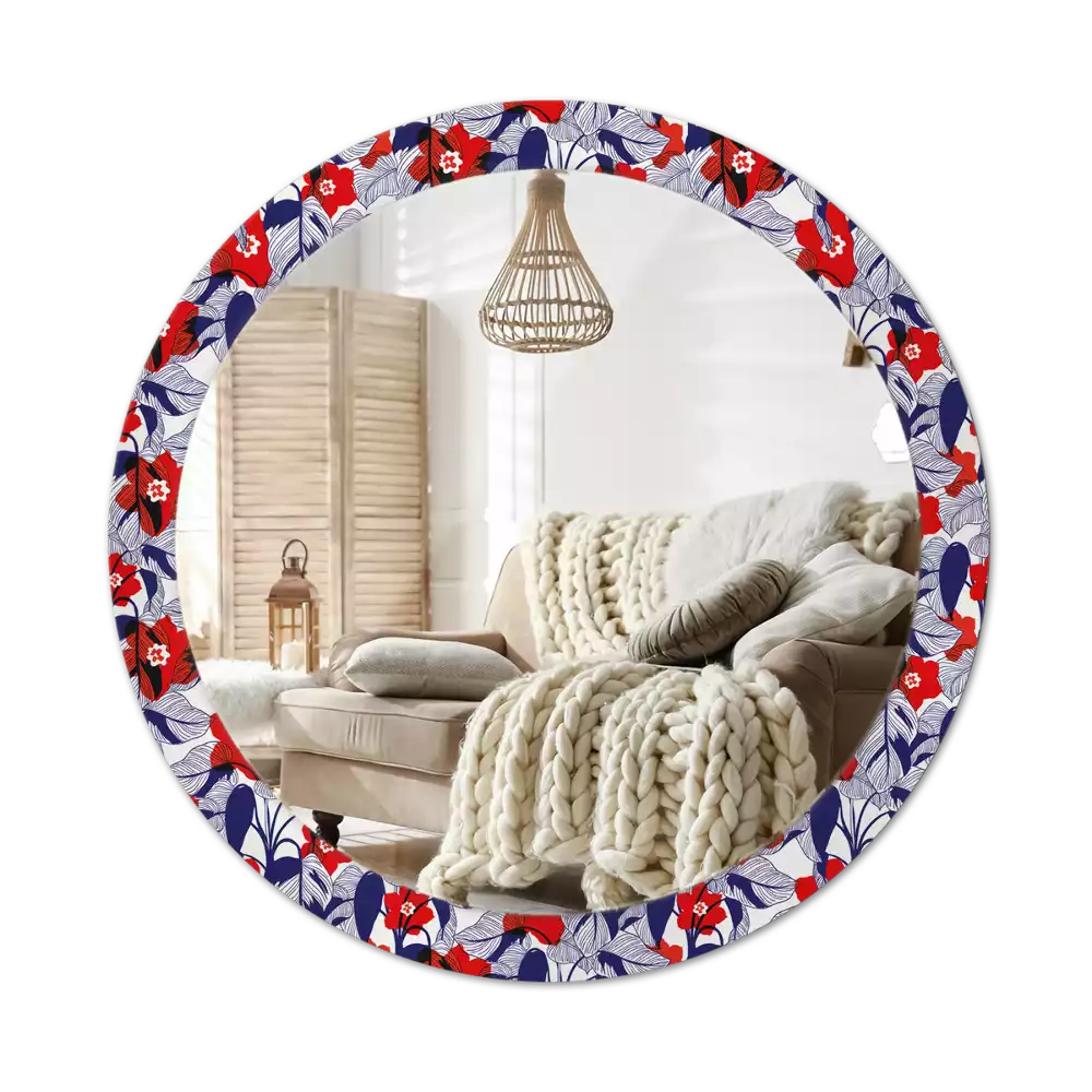 Kerek tükör fali dísz Filodendronok