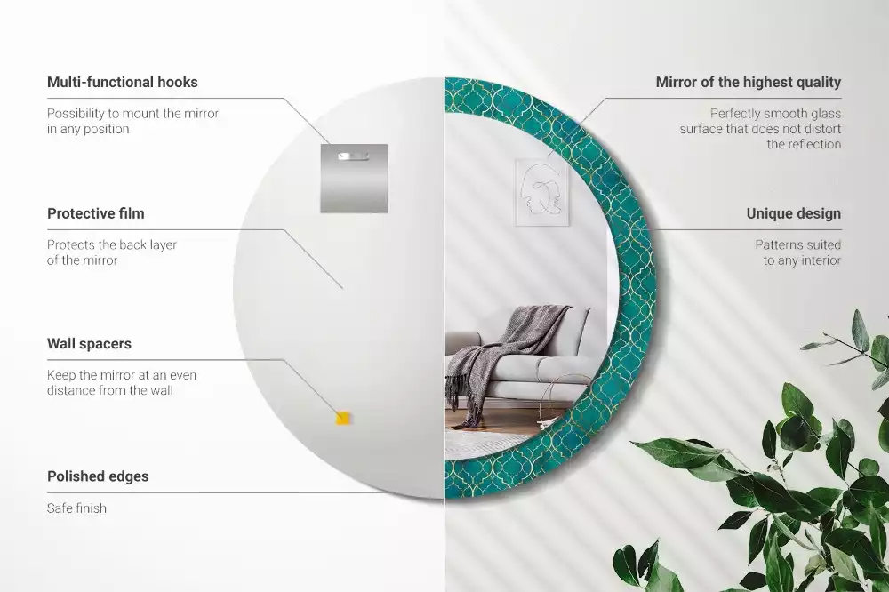 Kerek tükör fali dísz Színösszetétel