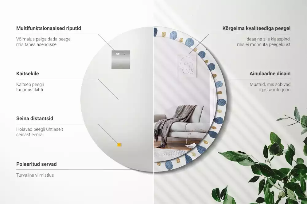 Kerek tükör fali dísz Hold mandala