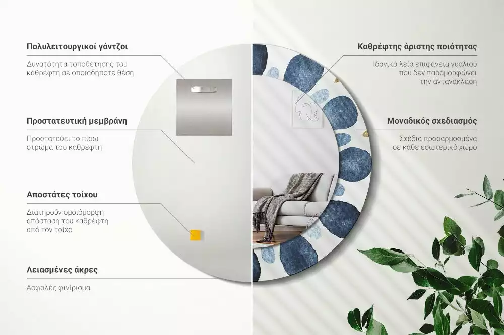 Kerek tükör fali dísz Hold mandala