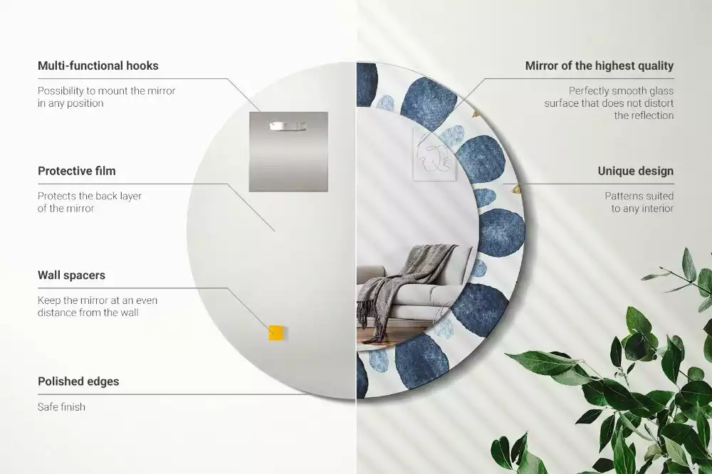 Kerek tükör fali dísz Hold mandala