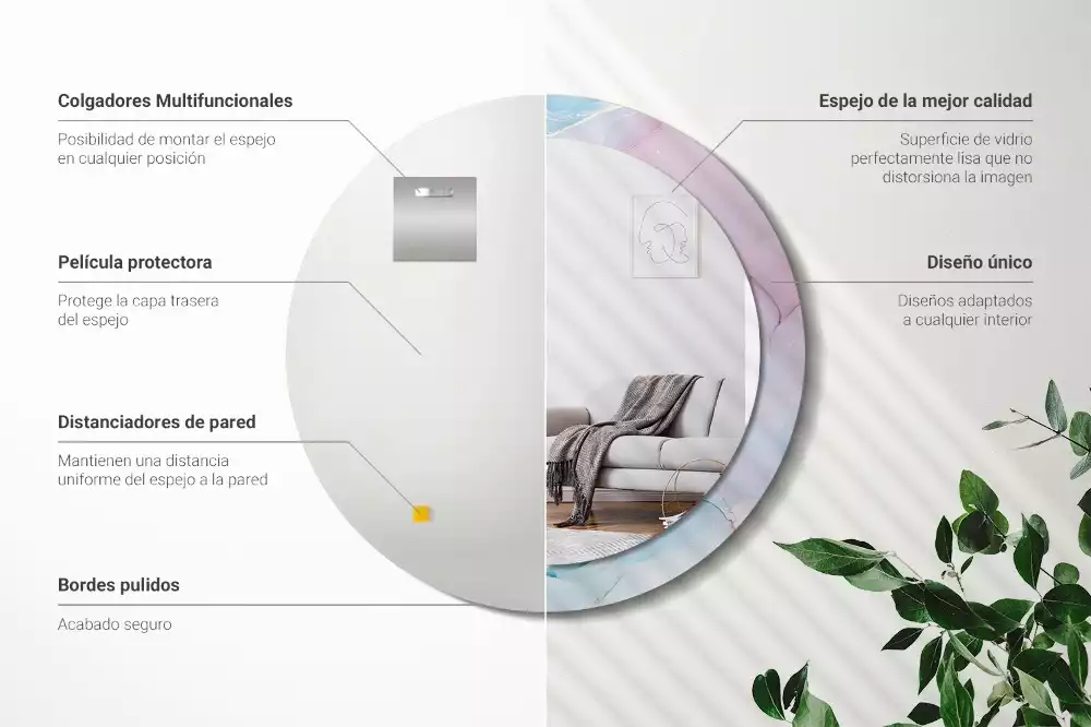 Kerek tükör fali dísz Márvány stílusú