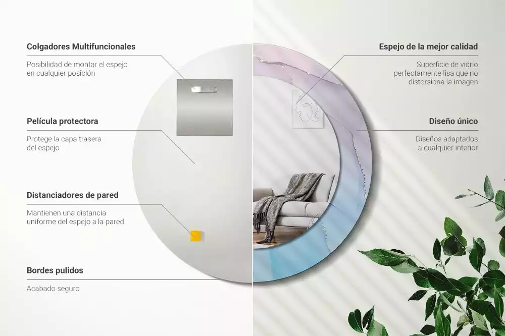 Kerek tükör fali dísz Márvány stílusú